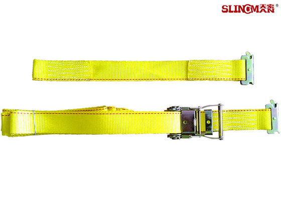 kupować WLL 3335 LBS Polyester Ratschet Strap, żółte pasy przyczepy samochodowe CE zatwierdzone online manufacture