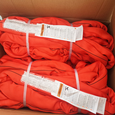 kupować OEM Heavy Duty poliestrowe okrągłe zawiesie bez końca czerwone pionowe 7 ton online manufacture